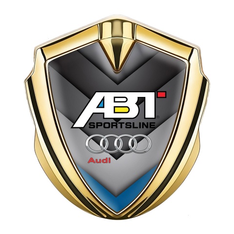 Audi Emblem Fender Badge Gold Blue Fragment ABT Sportsline