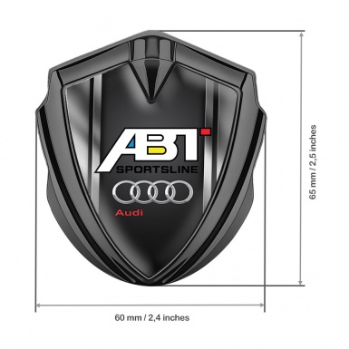 Audi Emblem Trunk Badge Graphite Polished Frame Chrome Logo Effect