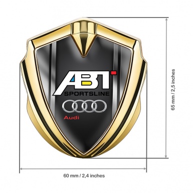 Audi Emblem Trunk Badge Gold Polished Frame Chrome Logo Effect