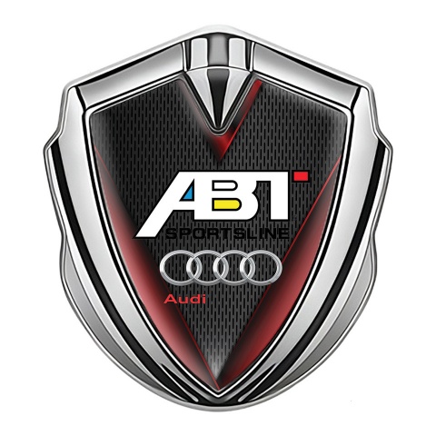 Audi Emblem Self Adhesive Silver Dark Grate Chrome Logo Edition
