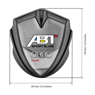 Audi Emblem Badge Graphite Stone Slab Effect Chrome Rings Edition