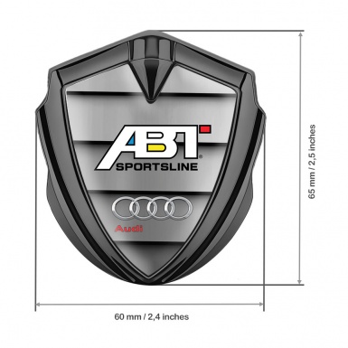 Audi Domed Emblem Graphite Metal Plates ABT Sport Tuning Edition