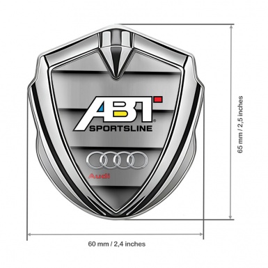 Audi Domed Emblem Silver Metal Plates ABT Sport Tuning Edition