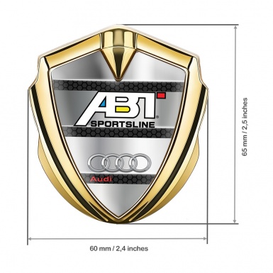 Audi Bodyside Domed Emblem Gold Polished Metal Chrome Rings
