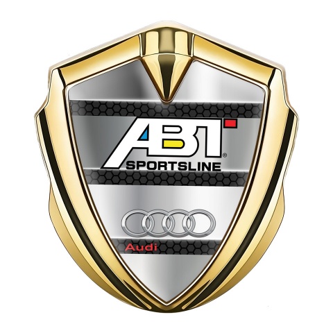 Audi Bodyside Domed Emblem Gold Polished Metal Chrome Rings