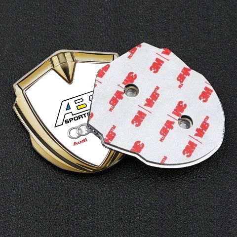 Audi Bodyside Emblem Self Adhesive Gold White Base ABT Logo