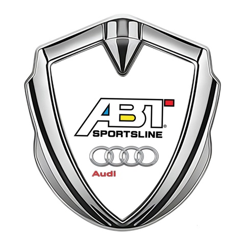 Audi Bodyside Emblem Self Adhesive Silver White Base ABT Logo
