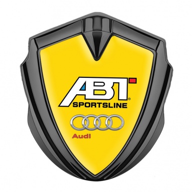 Audi Badge Self Adhesive Graphite Yellow Background ABT Tuning Motif
