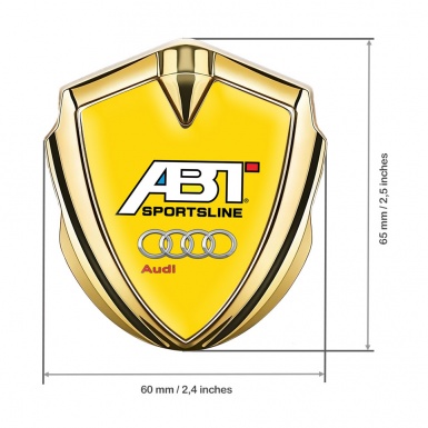 Audi Badge Self Adhesive Gold Yellow Background ABT Tuning Motif