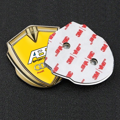 Audi Badge Self Adhesive Gold Yellow Background ABT Tuning Motif