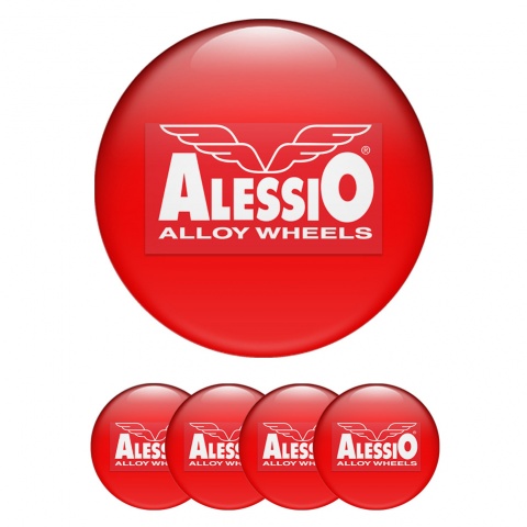 Alessio Emblems for Wheel Center Caps Crimson Base Design