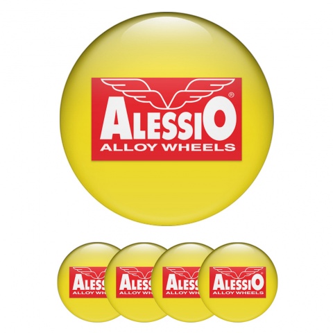 Alessio Emblem For Wheel Center Caps Yellow Red Logo