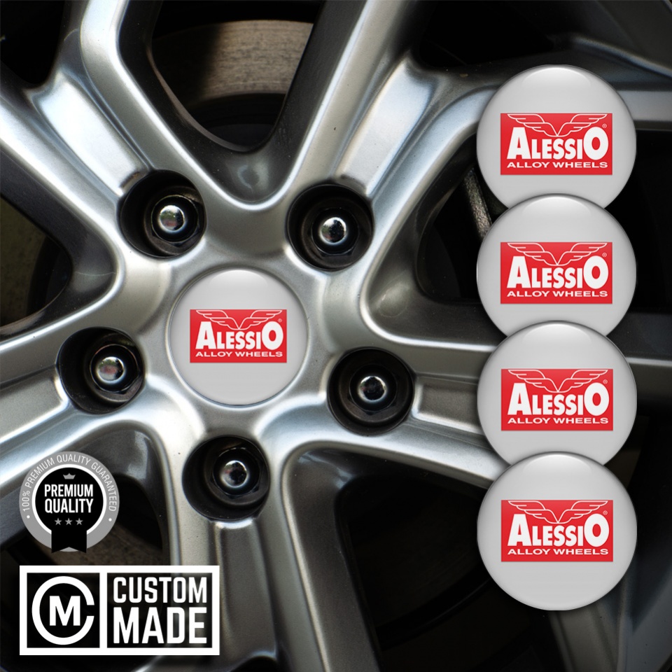 Alessio Wheel Emblem for Center Caps Light Grey Edition | Wheel Emblems ...