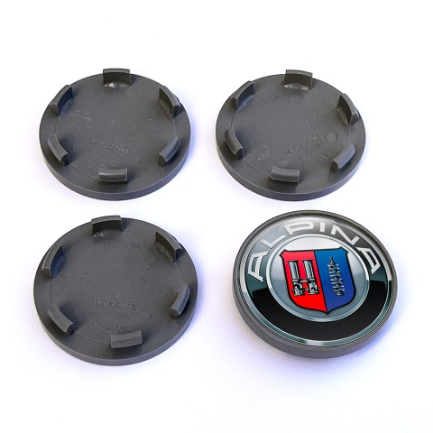 BMW Alpina Wheel Center Caps Black Outer Diameter 65 mm