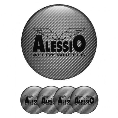 Alessio Emblem for Wheel Center Caps Light Carbon Black Logo