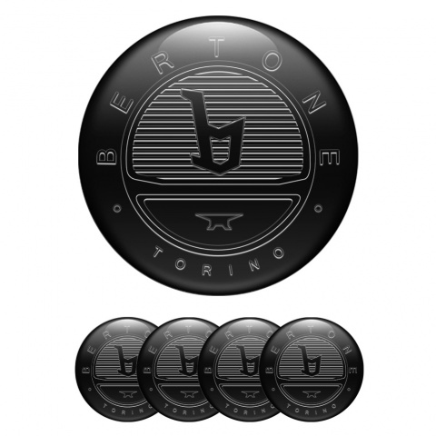Opel Bertone Wheel Emblem for Center Caps Black Basrelief
