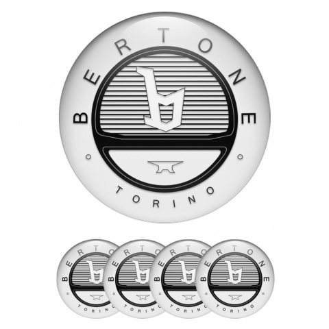 Opel Bertone Wheel Emblem for Center Caps White Black Logo