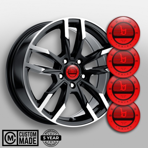 Opel Bertone Wheel Emblem for Center Caps Red Black Logo