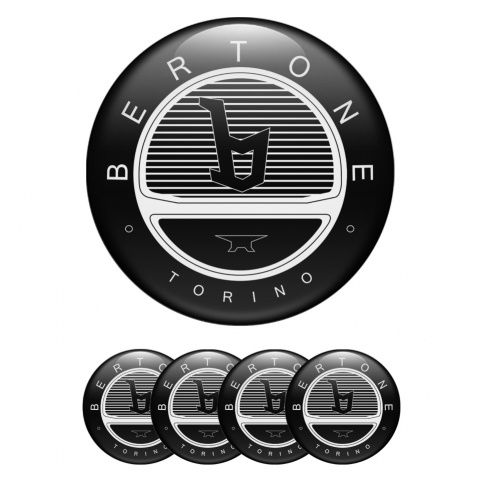 Opel Bertone Stickers for Center Wheel Caps Black White Logo