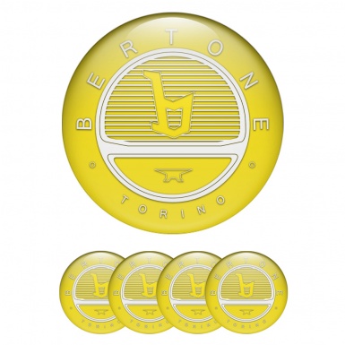 Opel Bertone Emblem for Wheel Center Caps Yellow White Logo