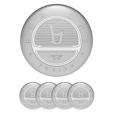 Opel Bertone Wheel Stickers for Center Caps Grey White Logo