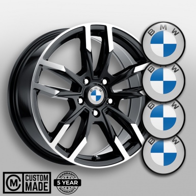 BMW Emblem for Center Wheel Caps Grey Base Black Ring