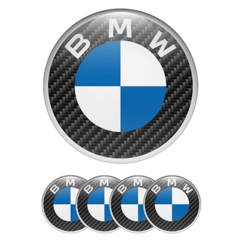BMW Wheel Stickers for Center Caps Black Carbon Design