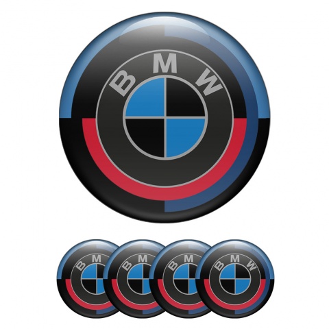 BMW Emblem for Wheel Center Caps Black Base Color Rings