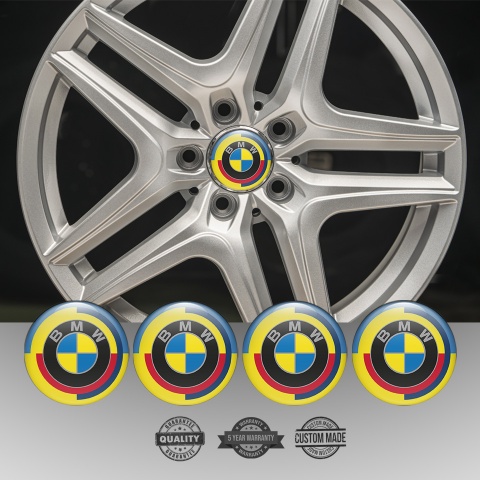BMW Wheel Emblem for Center Caps Yellow Base Color Fragments