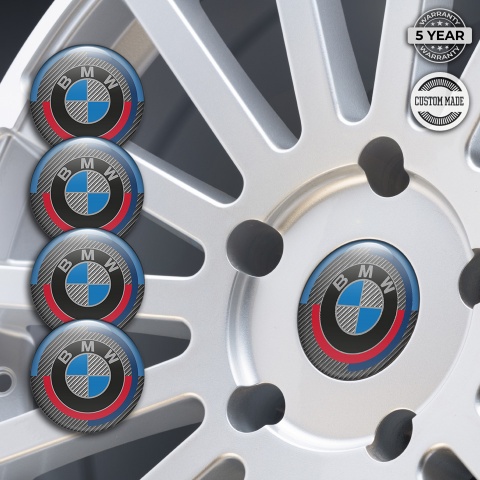 BMW Emblem for Wheel Center Caps Light Carbon Color Motif