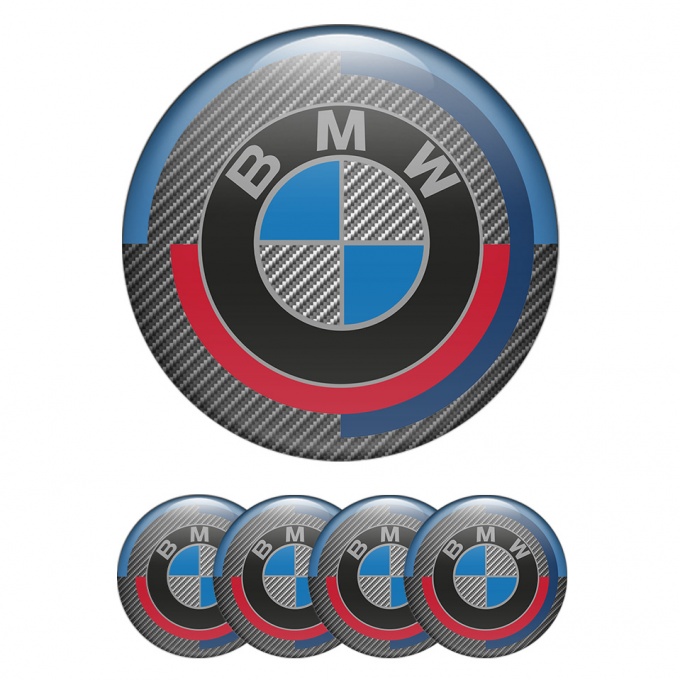 BMW Emblem for Wheel Center Caps Light Carbon Color Motif