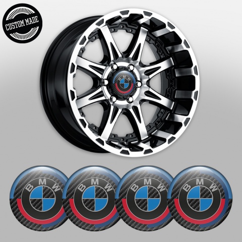 BMW Emblem for Wheel Center Caps Black Carbon Color Elements
