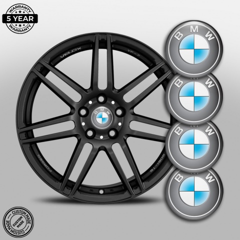 BMW Wheel Emblem for Center Caps Light Grey Classic Logo