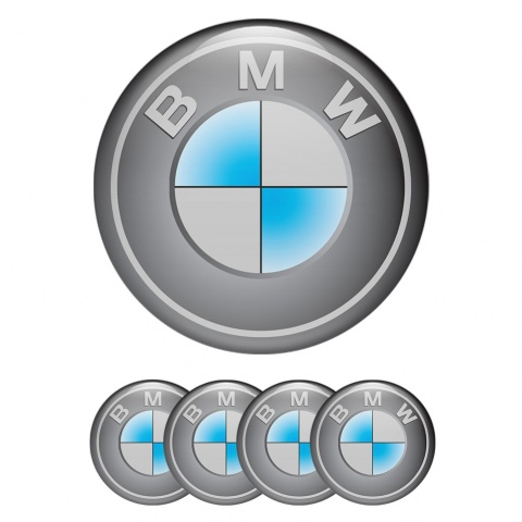 BMW Emblems for Center Wheel Caps Grey Grey Circle Design