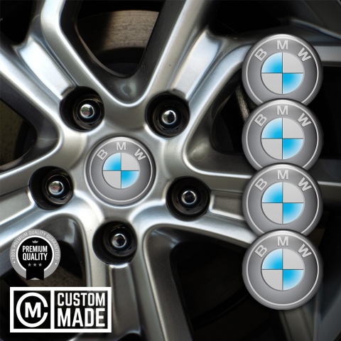 BMW Emblems for Center Wheel Caps Grey Grey Circle Design