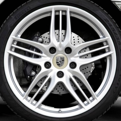 Porsche Silicone Stickers Gold Metallic 539 3D Grey Logo