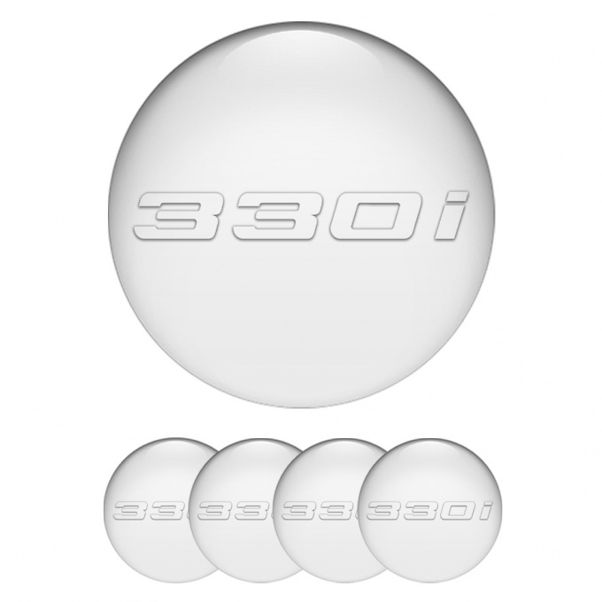 BMW Emblem for Center Wheel Caps White 330i Design