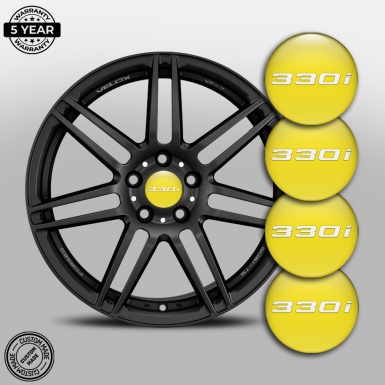 BMW Emblems for Wheel Center Caps Yellow 330i Design