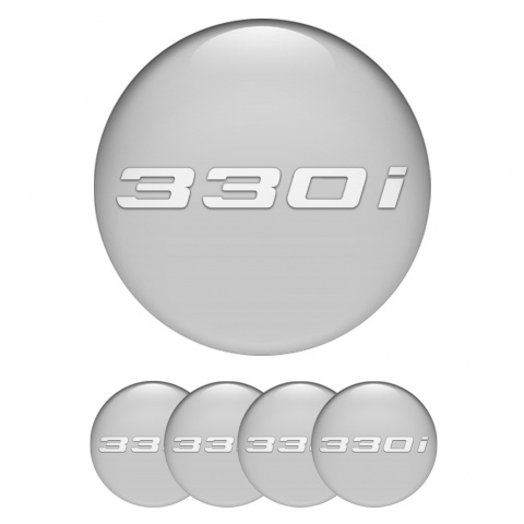 BMW Stickers for Wheels Center Caps Grey 330i Design