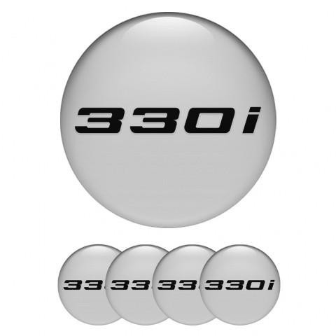 BMW Emblem for Wheel Center Caps Grey 330i Black Logo
