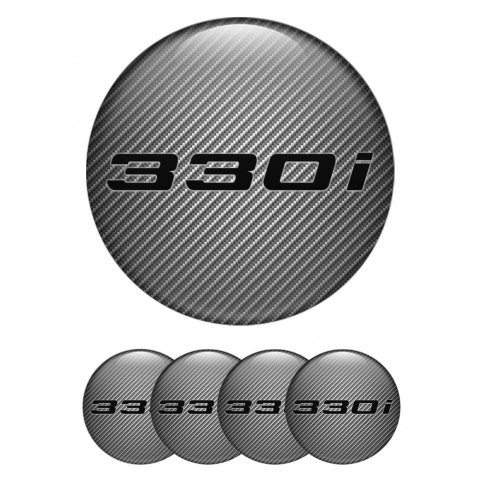 BMW Emblem for Center Wheel Caps Carbon 330i Black Logo