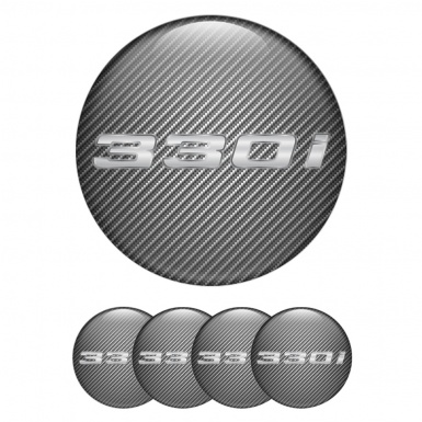 BMW Wheel Emblem for Center Caps Carbon 330i Silver Logo