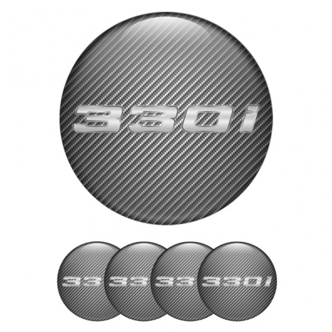 BMW Wheel Emblem for Center Caps Carbon 330i Silver Logo