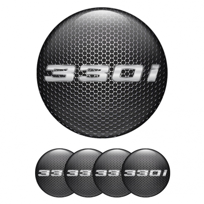BMW Center Caps Wheel Emblem Metal Grate 330i Silver Logo