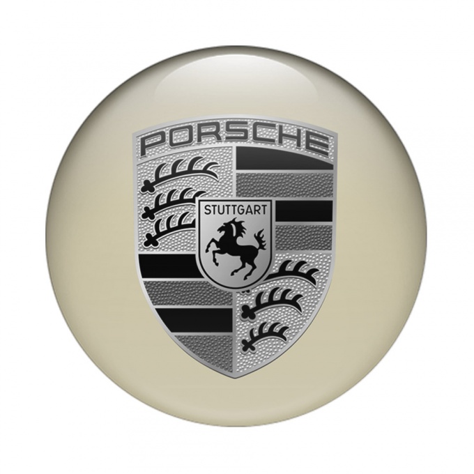 Porsche Silicone Sticker Gold Metallic 539 Grey Logo