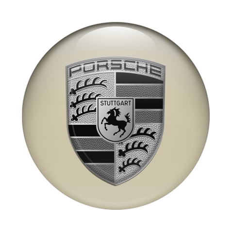 Porsche Silicone Sticker Gold Metallic 539 3D Grey Logo