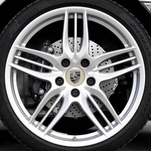 Porsche Silicone Sticker Gold Metallic 539 3D Grey Logo