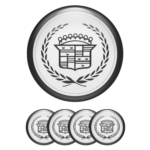 Cadillac Wheel Emblem for Center Caps White Dark Laurel Logo
