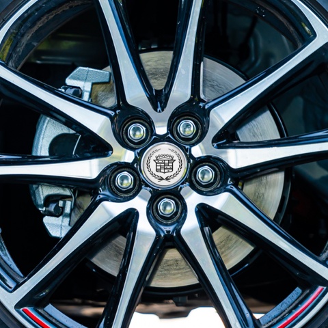 Cadillac Emblem for Wheel Center Caps Pearl Black Laurel Motif
