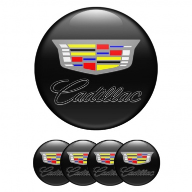 Cadillac Emblems for Center Wheel Caps Black Color Shield Variant